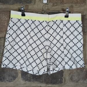 Slazenger Shorts Woman's 8 Golf  Hydro-Dri White Black Yellow Diamond‎ Preppy